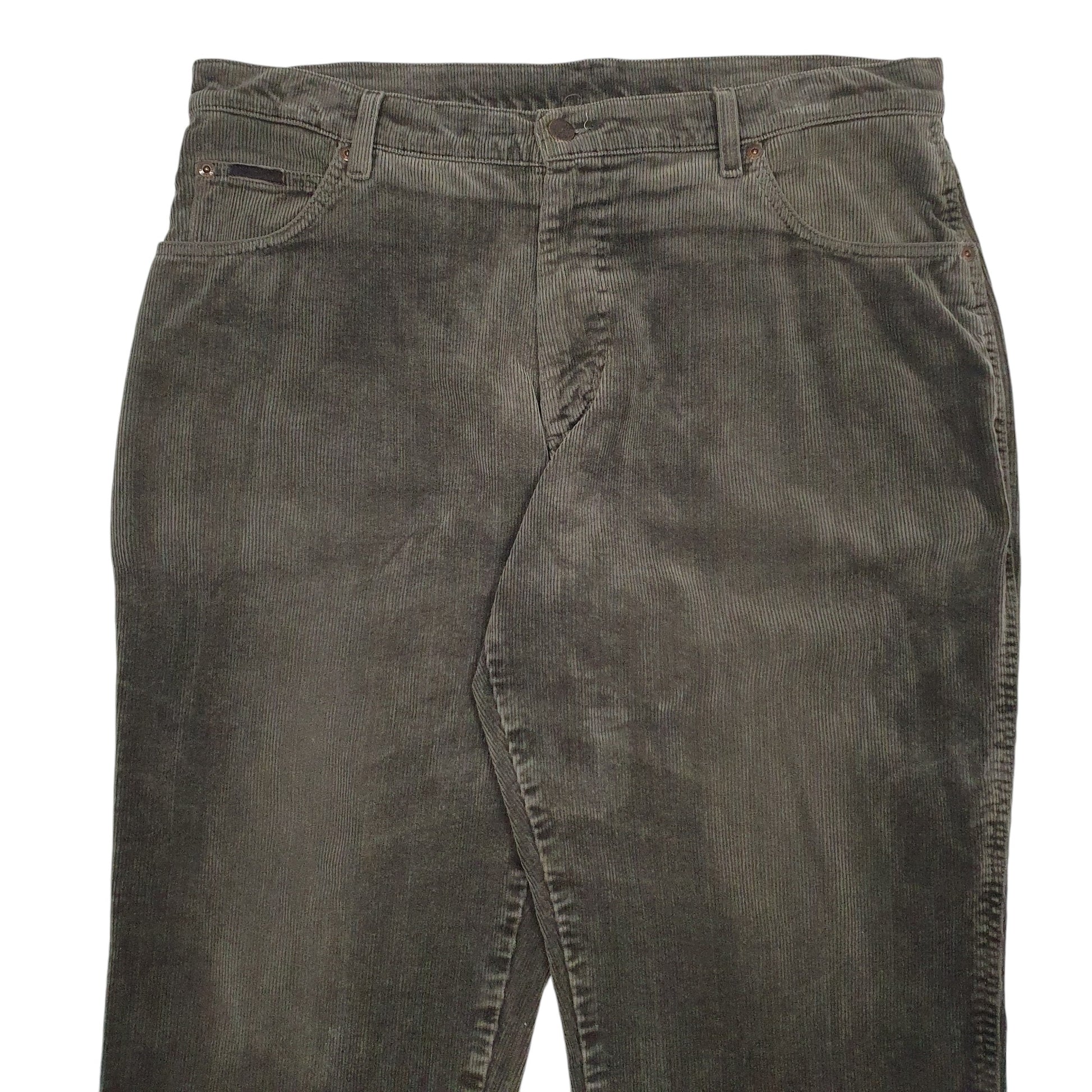 Mens Khaki Wrangle Texas Stretch Corduroy Trousers