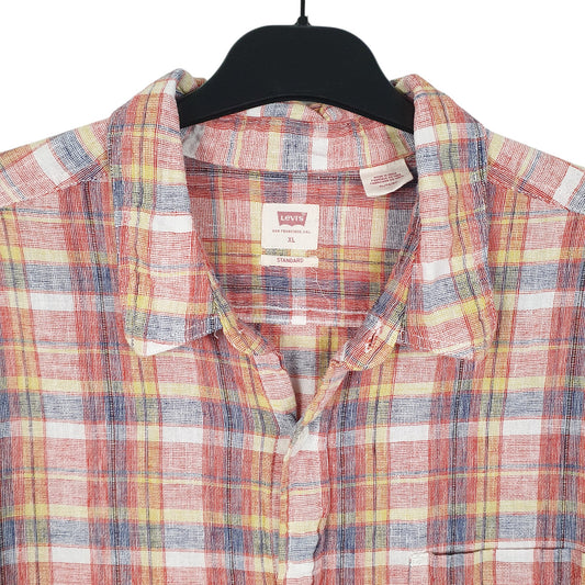 Mens Red Levis Blend Short Sleeve Shirt