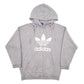 Mens Grey Adidas Spellout Hoodie Jumper
