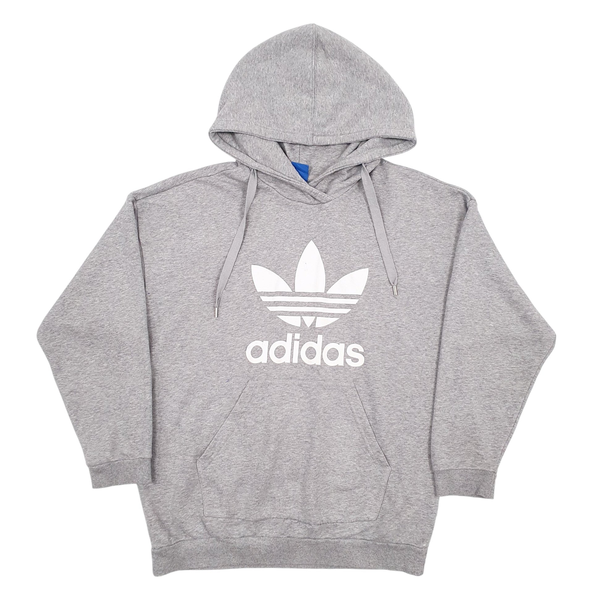 Mens Grey Adidas Spellout Hoodie Jumper