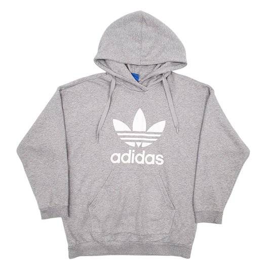 Mens Grey Adidas Spellout Hoodie Jumper