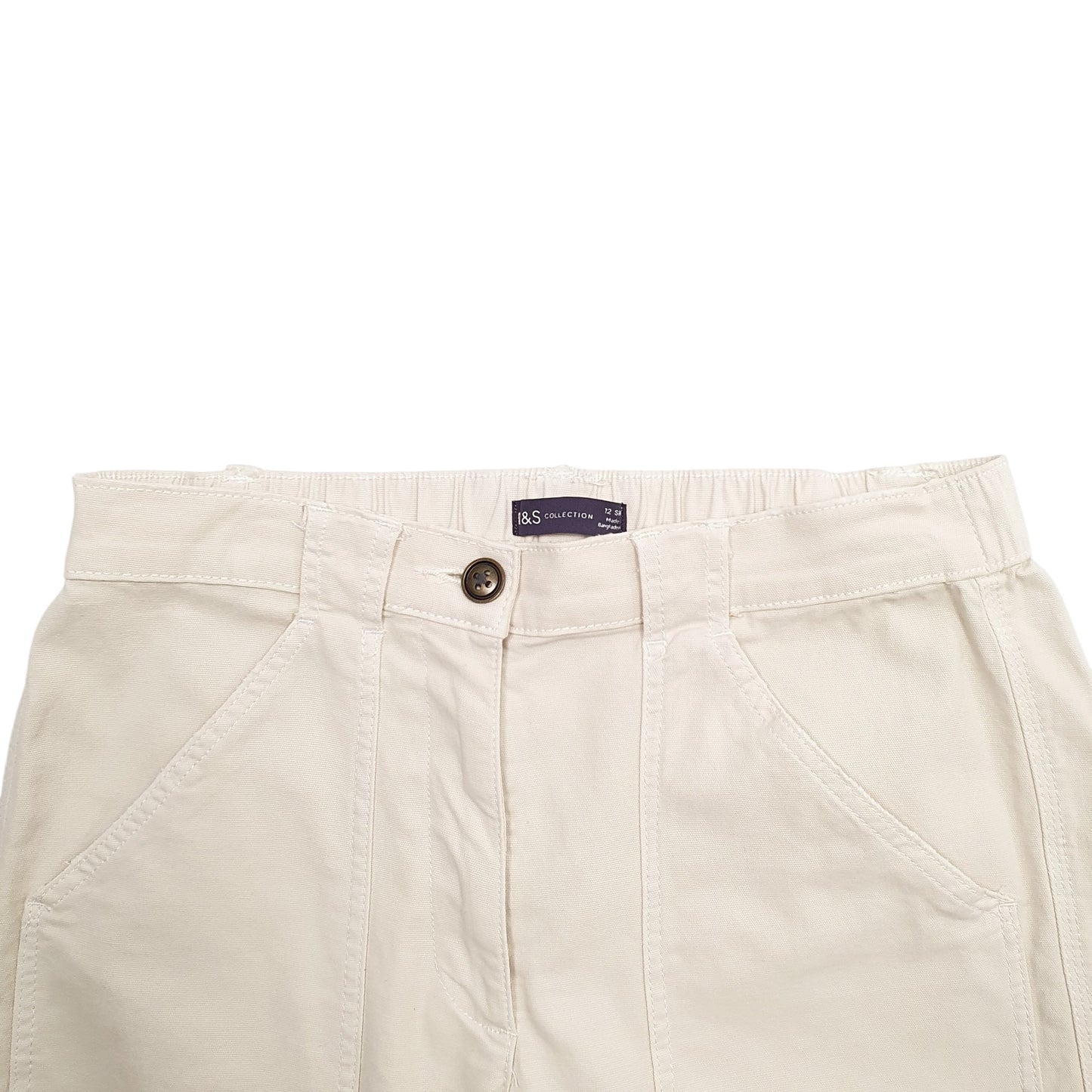 Womens Cream M&S Stretch Fit Chino Trousers