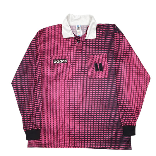 Mens Pink Adidas Vintage 90s Football Jersey Retro Long Sleeve T Shirt