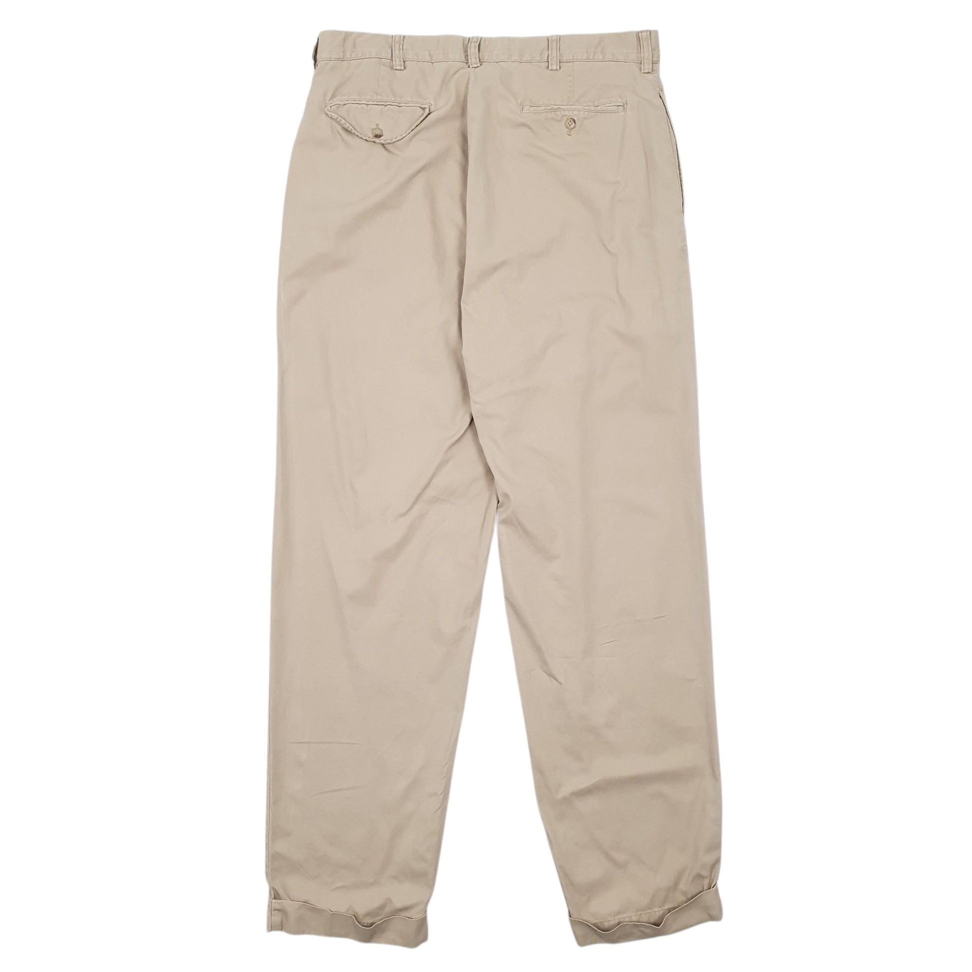 Mens Beige Polo Ralph Lauren Vintage Hammond Pant Double Pleated Chino Trousers