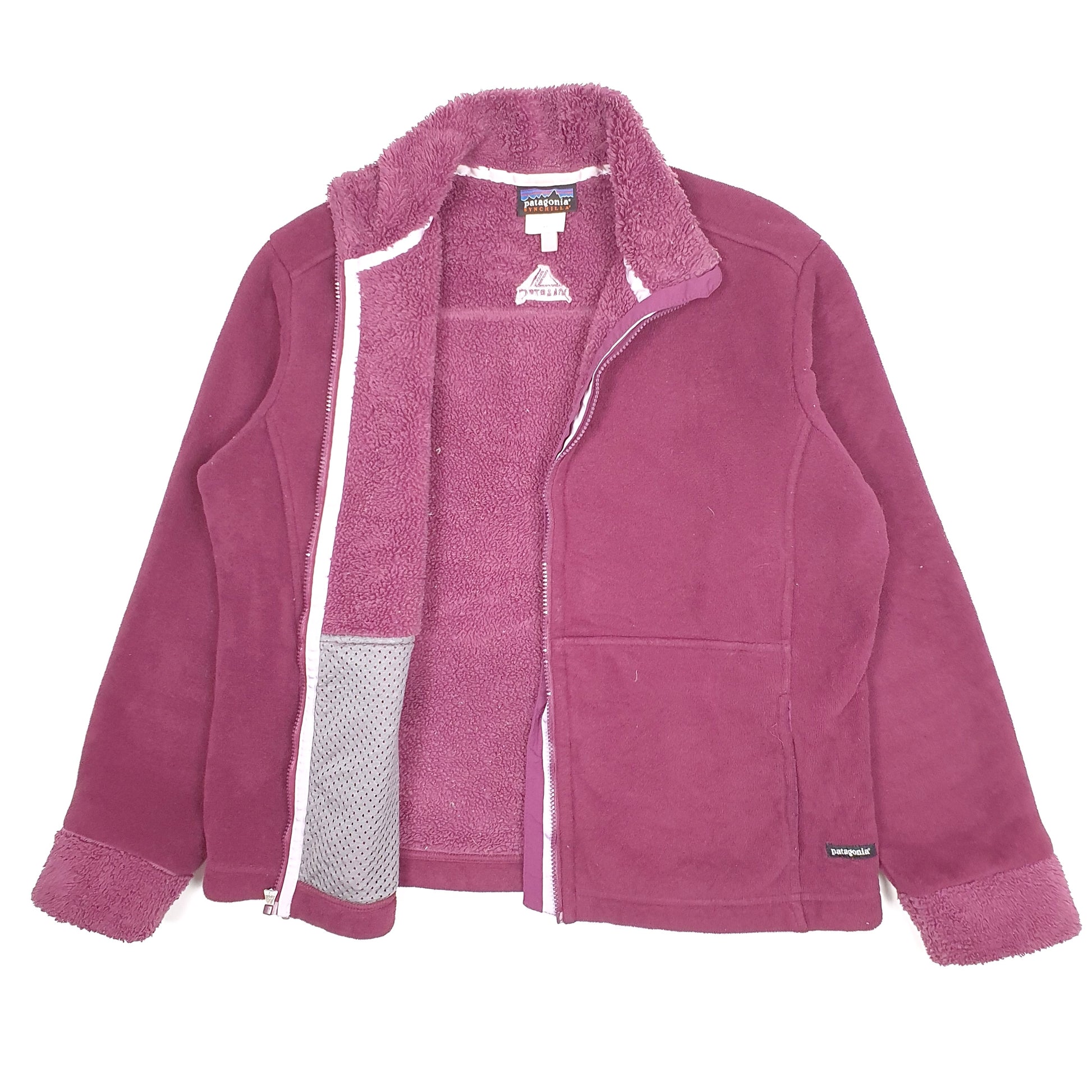 Womens Burgundy Patagonia Synchilla Windzone Full Zip Jumper