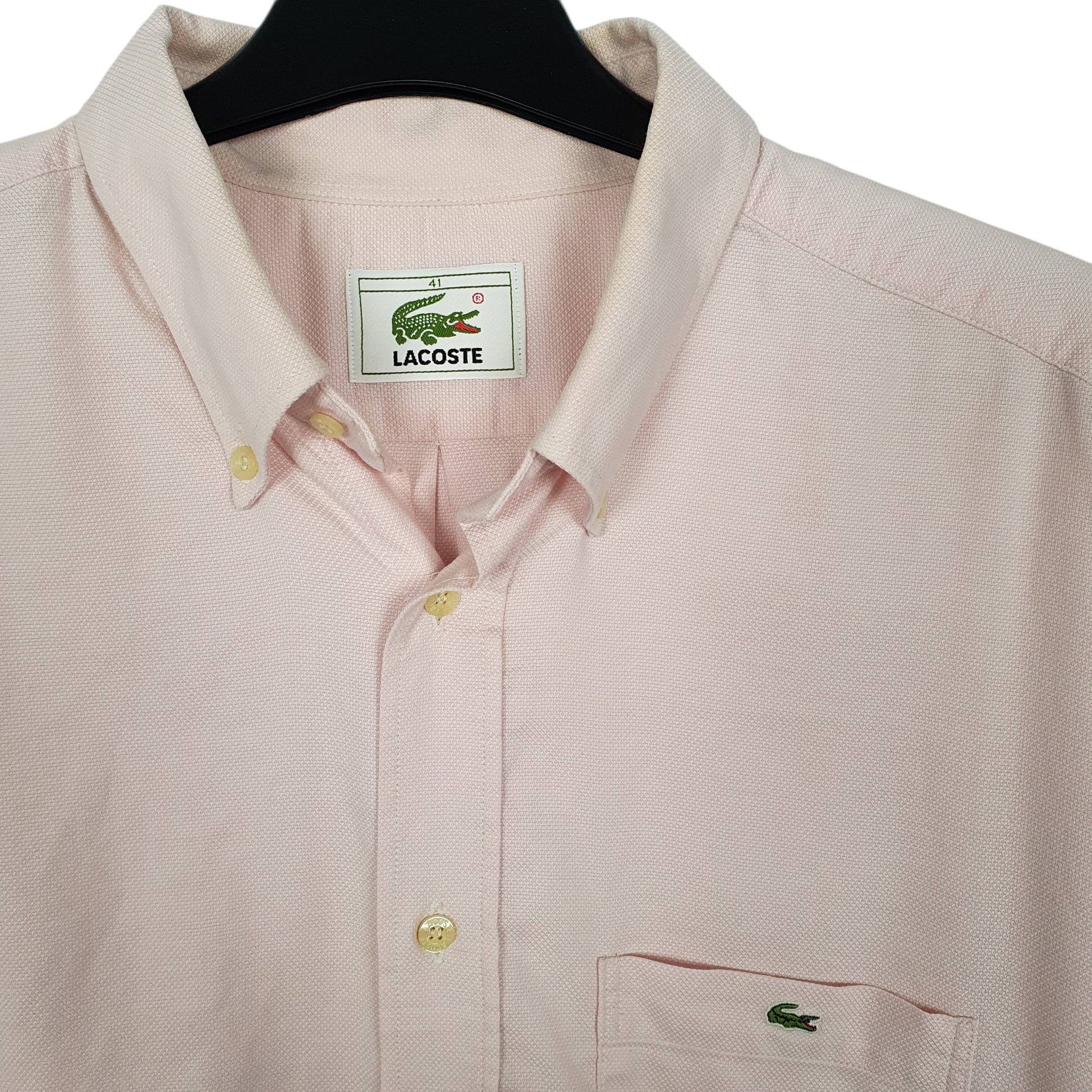 Mens Pink Lacoste  Short Sleeve Shirt