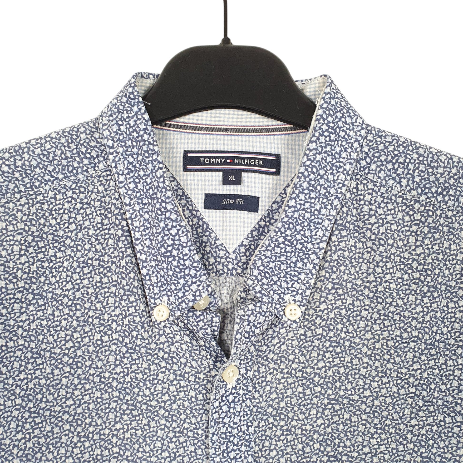 Mens Blue Tommy Hilfiger Floral Long Sleeve Shirt