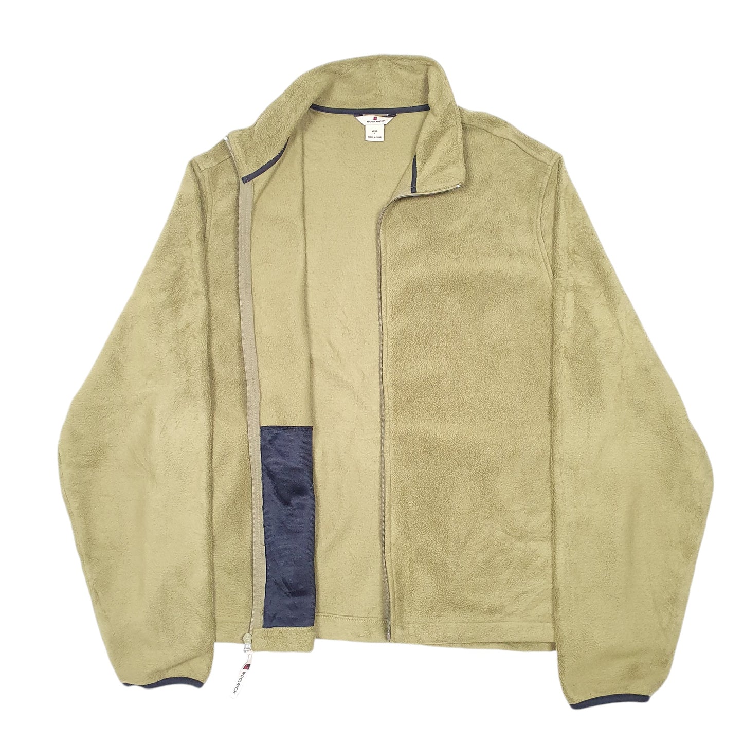 Mens Green Woolrich  Full Zip Jumper