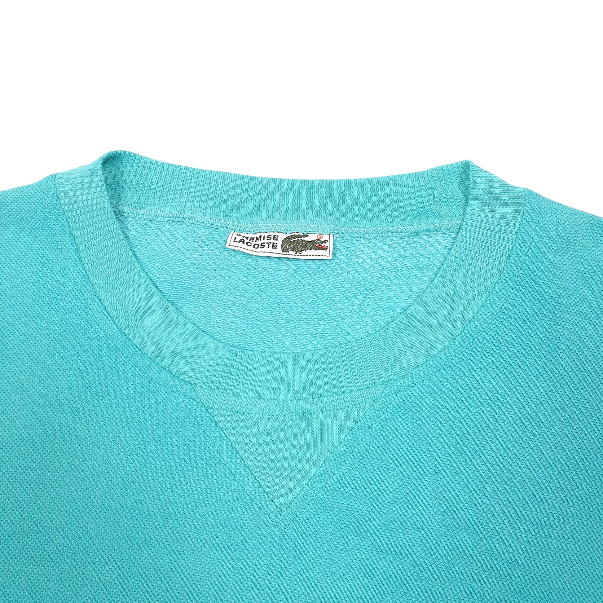 Mens Green Lacoste Spellout Crocodile Logo Chemise Vintage Crewneck Jumper