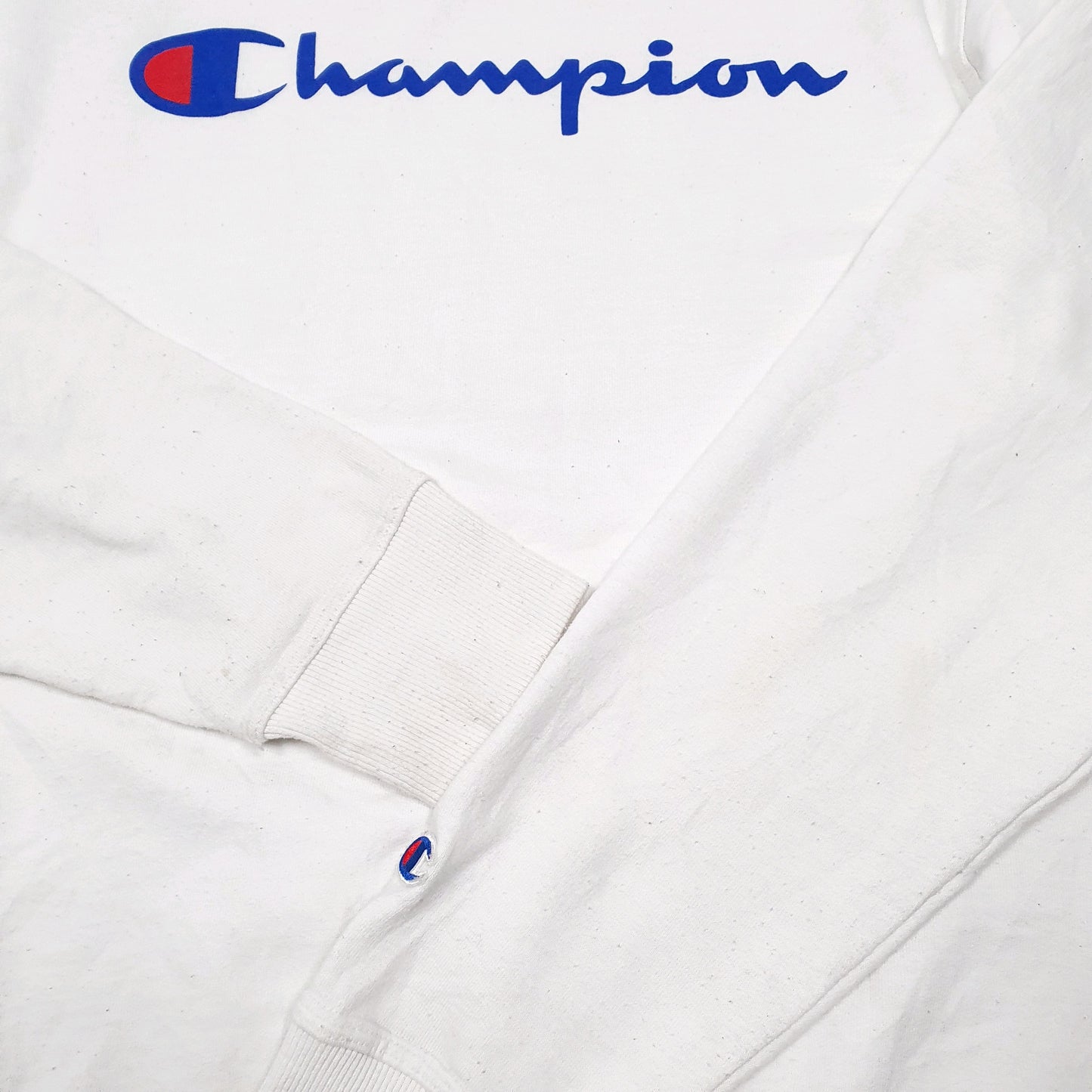 Mens White Champion  Crewneck Jumper