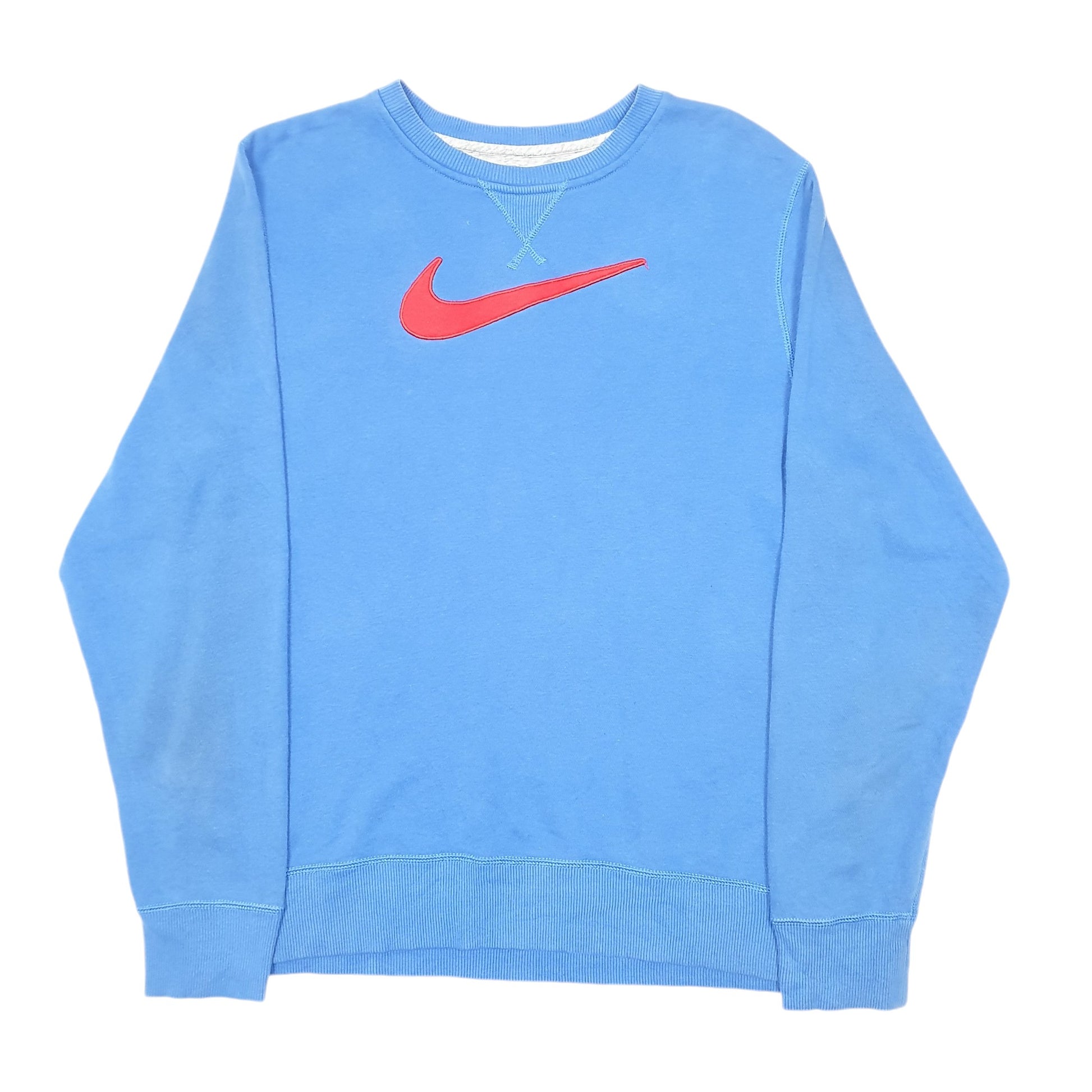 Womens Blue Nike Swoosh Crewneck Jumper