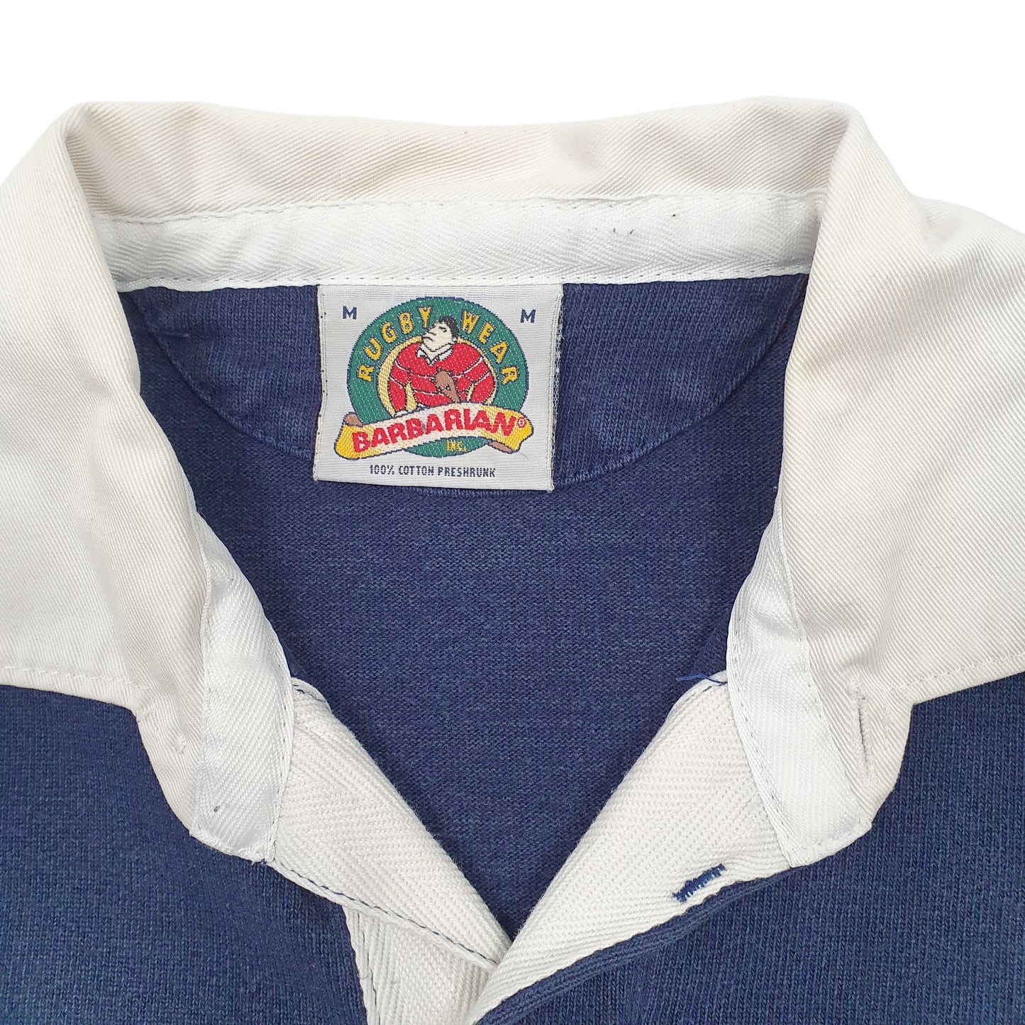 Mens Navy Barbarian Rugby Long Sleeve Polo Shirt