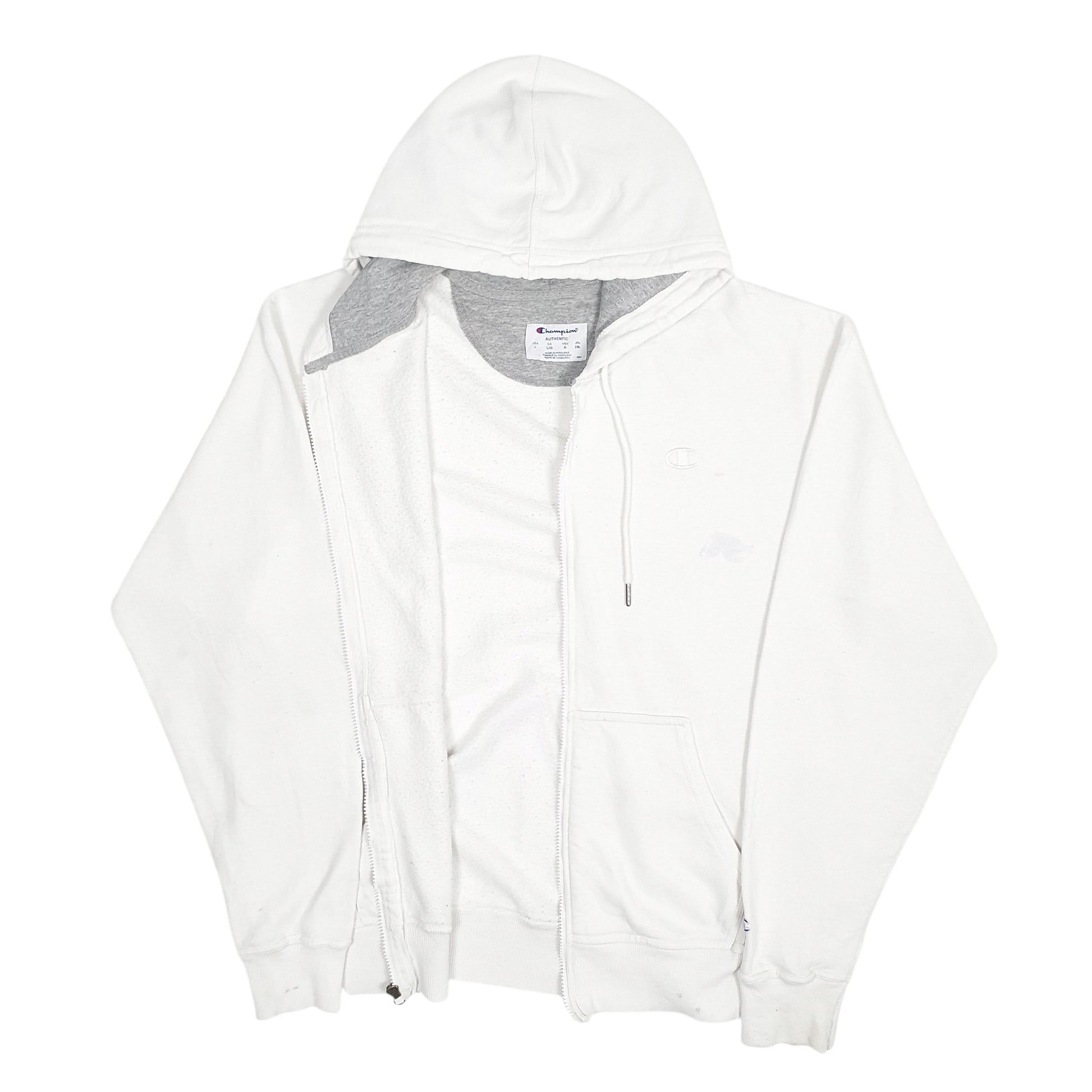 Mens White Champion  Full Zip Jumper