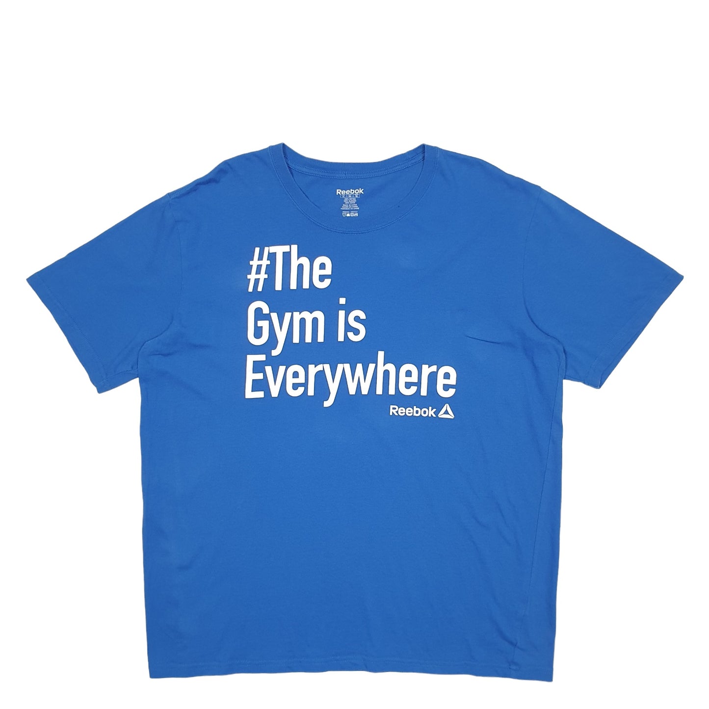 Mens Blue Reebok Spellout Short Sleeve T Shirt