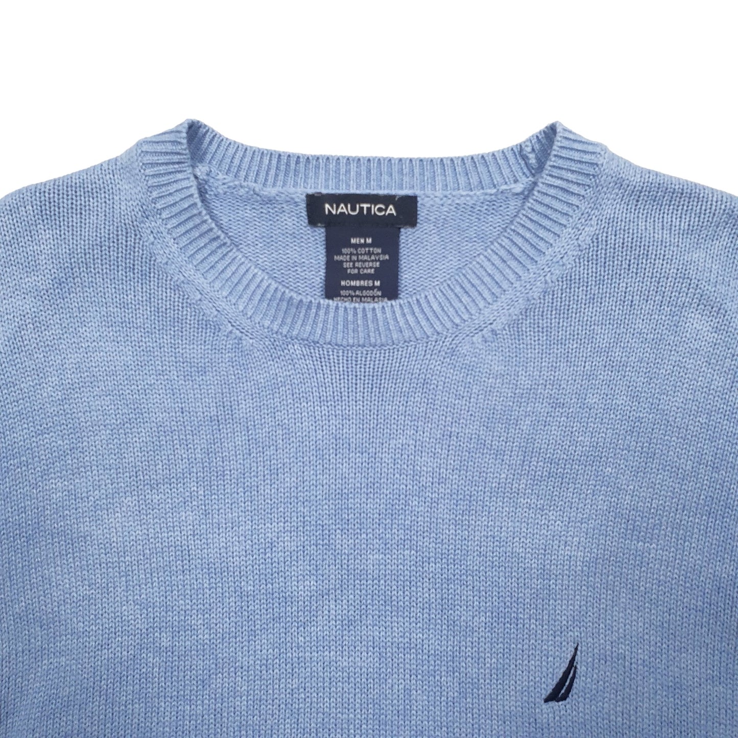 Mens Blue Nautica Knit Crewneck Jumper