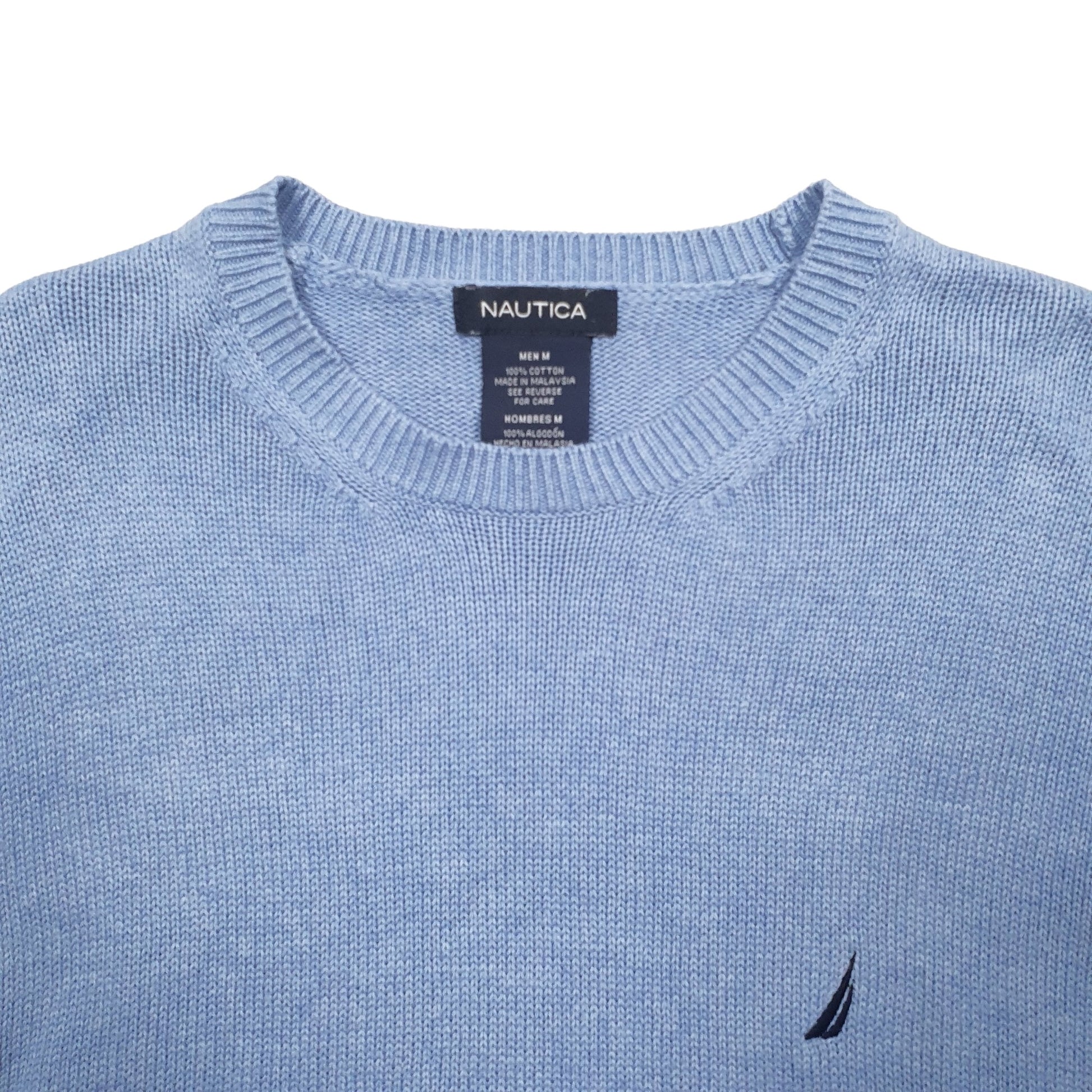 Mens Blue Nautica Knit Crewneck Jumper