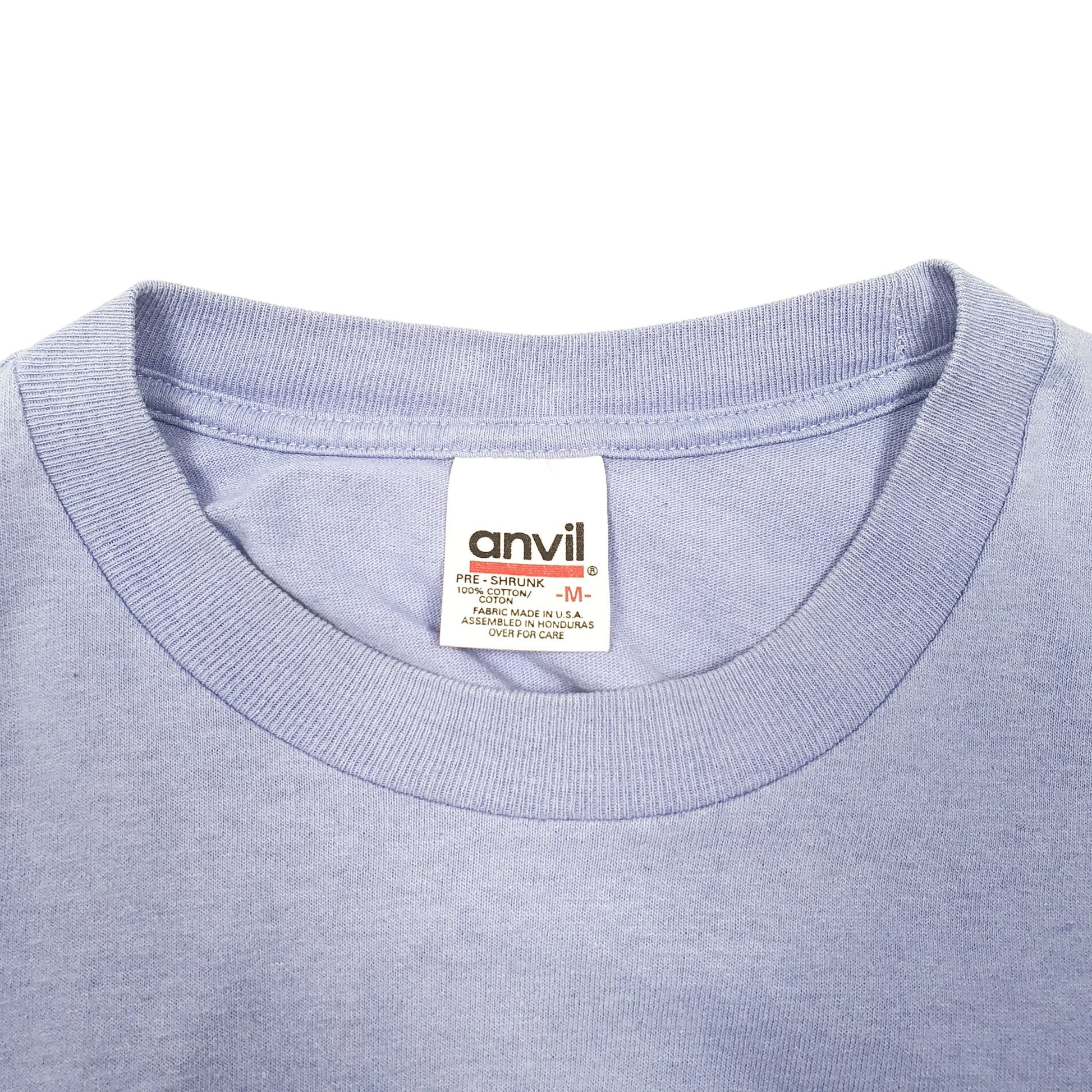 Mens Lilac Anvil Single Stitch Vintage 90s Made In USA Port Aransas Short Sleeve T Shirt