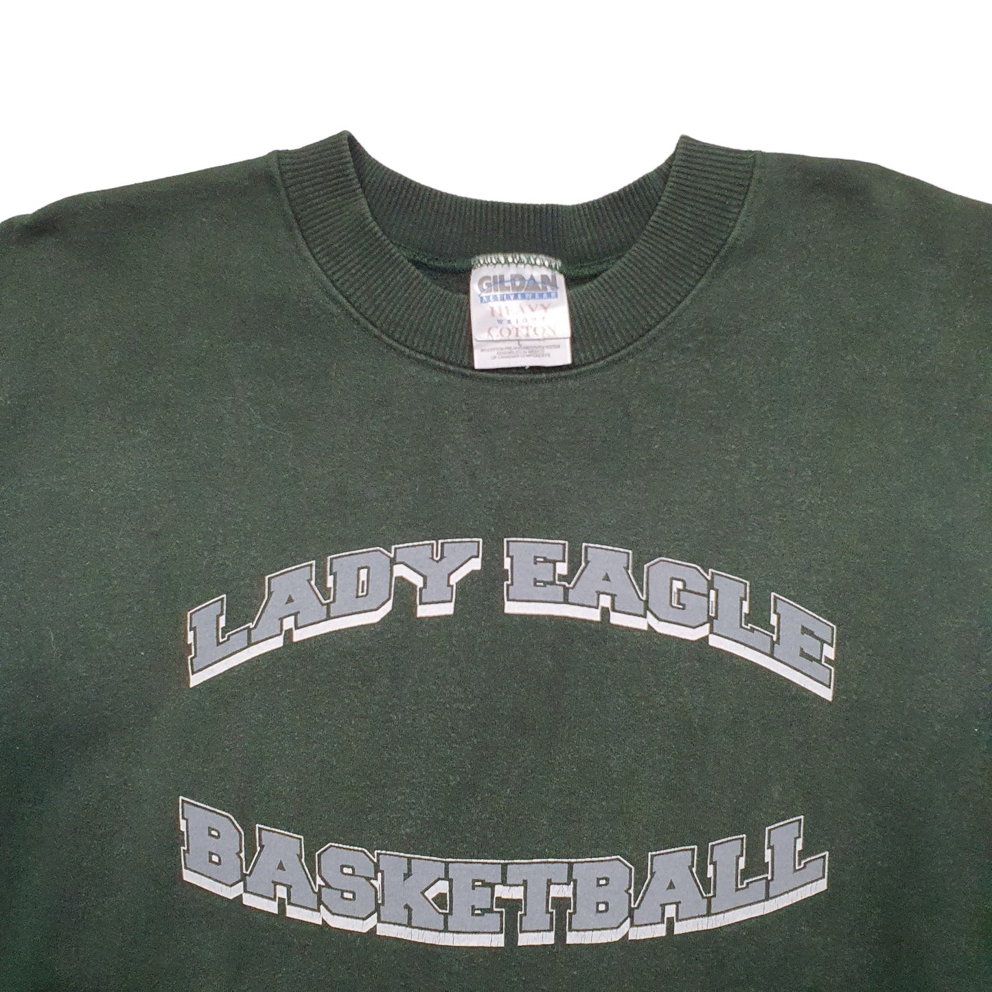 Mens Green Gildan Lady Eagle Basketball Crewneck Jumper