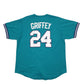 Mens Turquoise Majestic MLB Baseball Jersey Seattle Mariners Made In USA Short Sleeve T Shirt