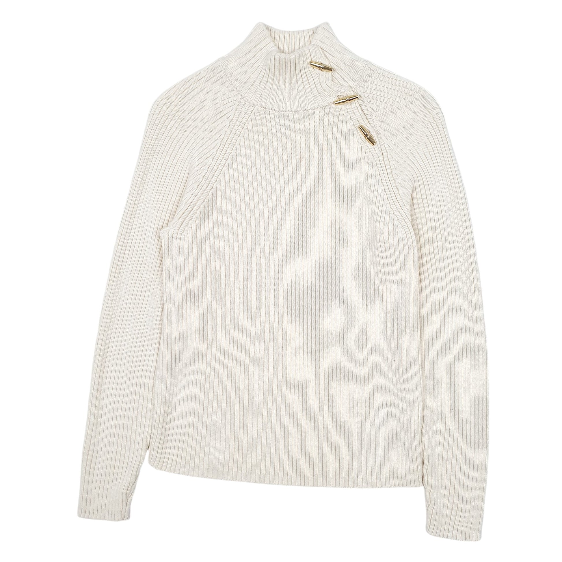 Womens Cream Ralph Lauren Cable Knit Turtle Neck Jumper