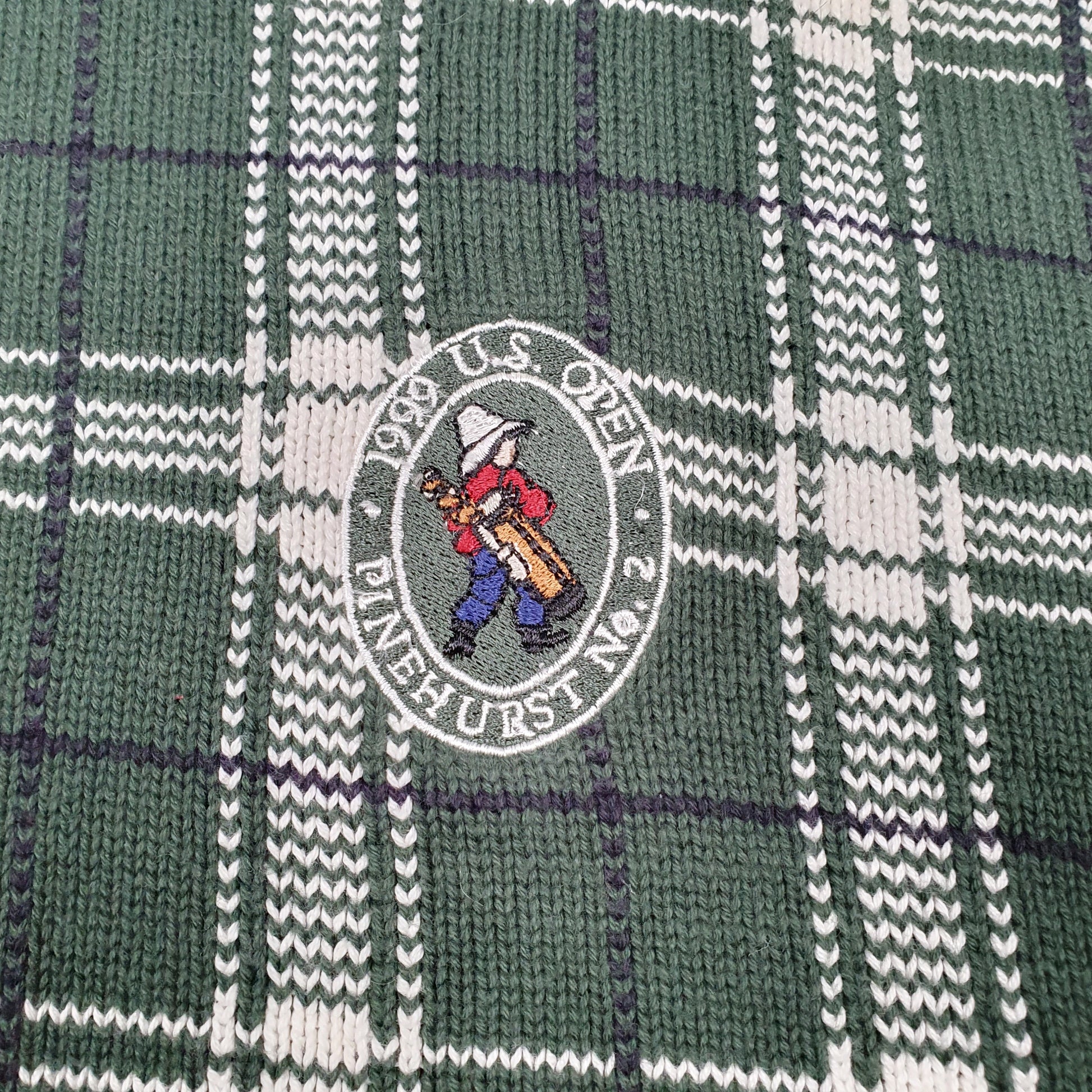 Mens Green Tommy Hilfiger Vintage Golf 1999 US Open Knit Pinehurst Crewneck Jumper