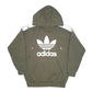 Mens Khaki Adidas Spellout OG Logo Hoodie Jumper