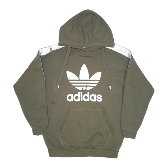 Mens Khaki Adidas Spellout OG Logo Hoodie Jumper