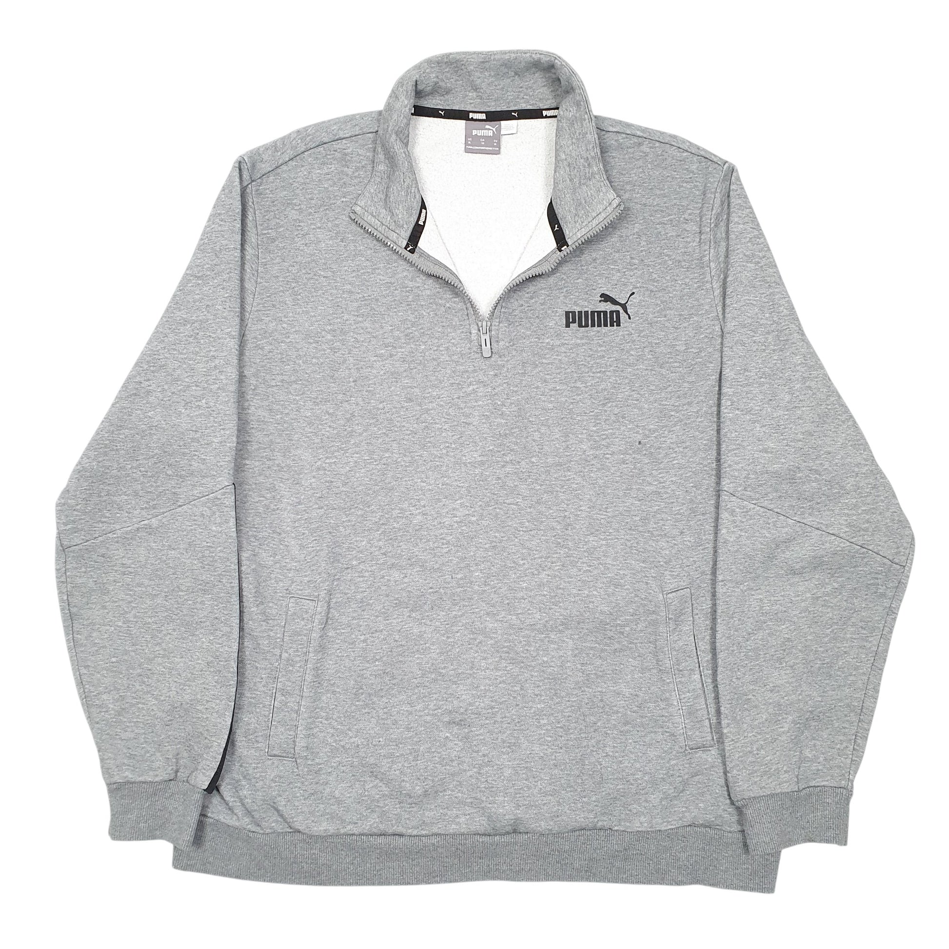 Mens Grey Puma  Quarter Zip Jumper