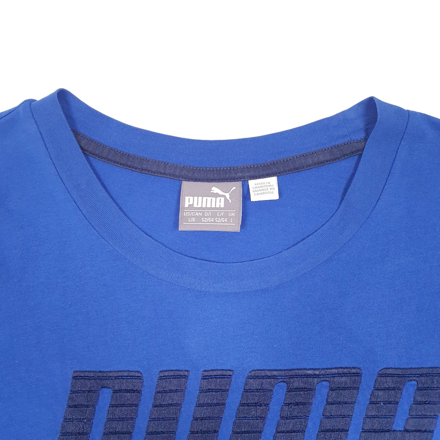 Mens Blue Puma  Short Sleeve T Shirt