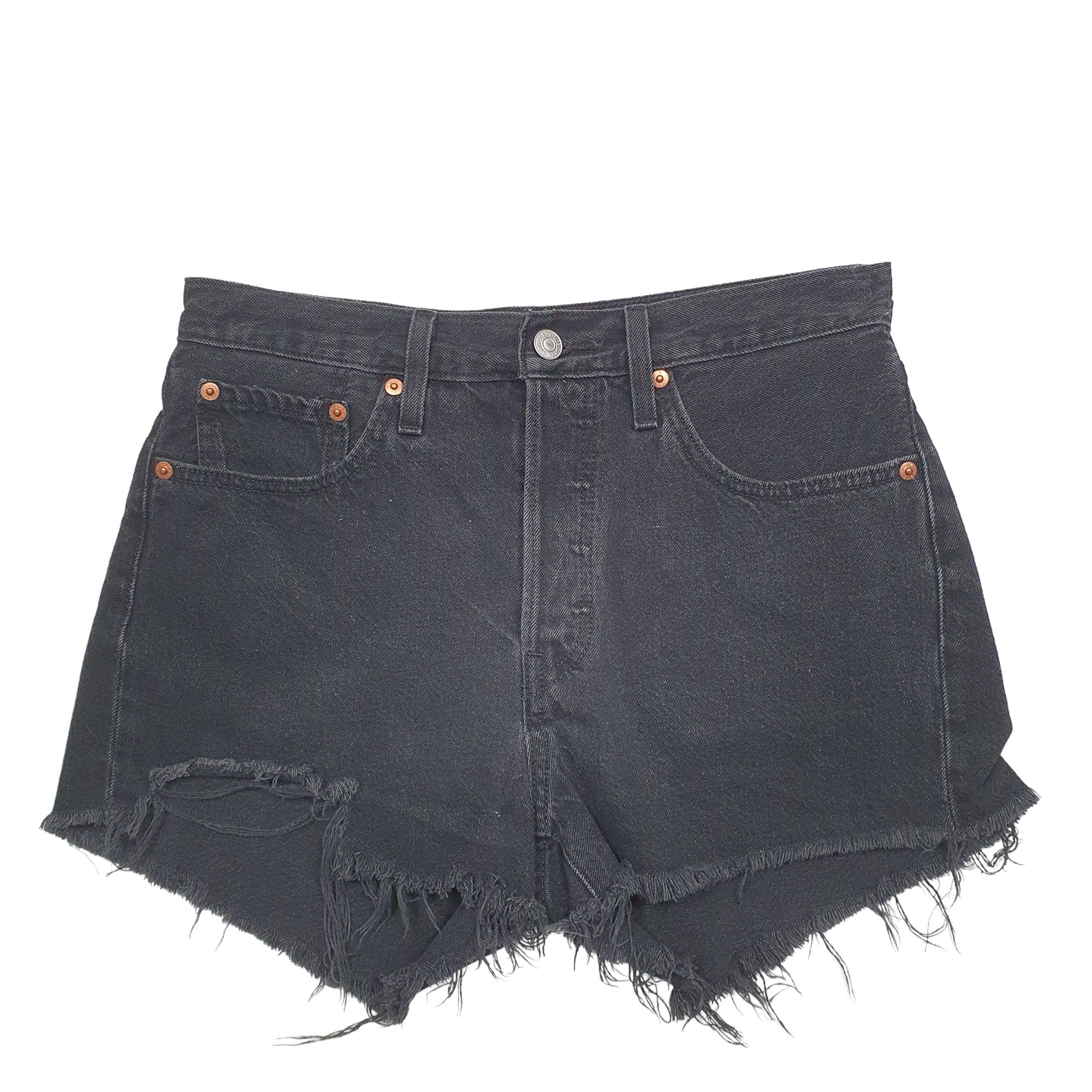 Womens Black Levis 501 Jorts Denim Shorts