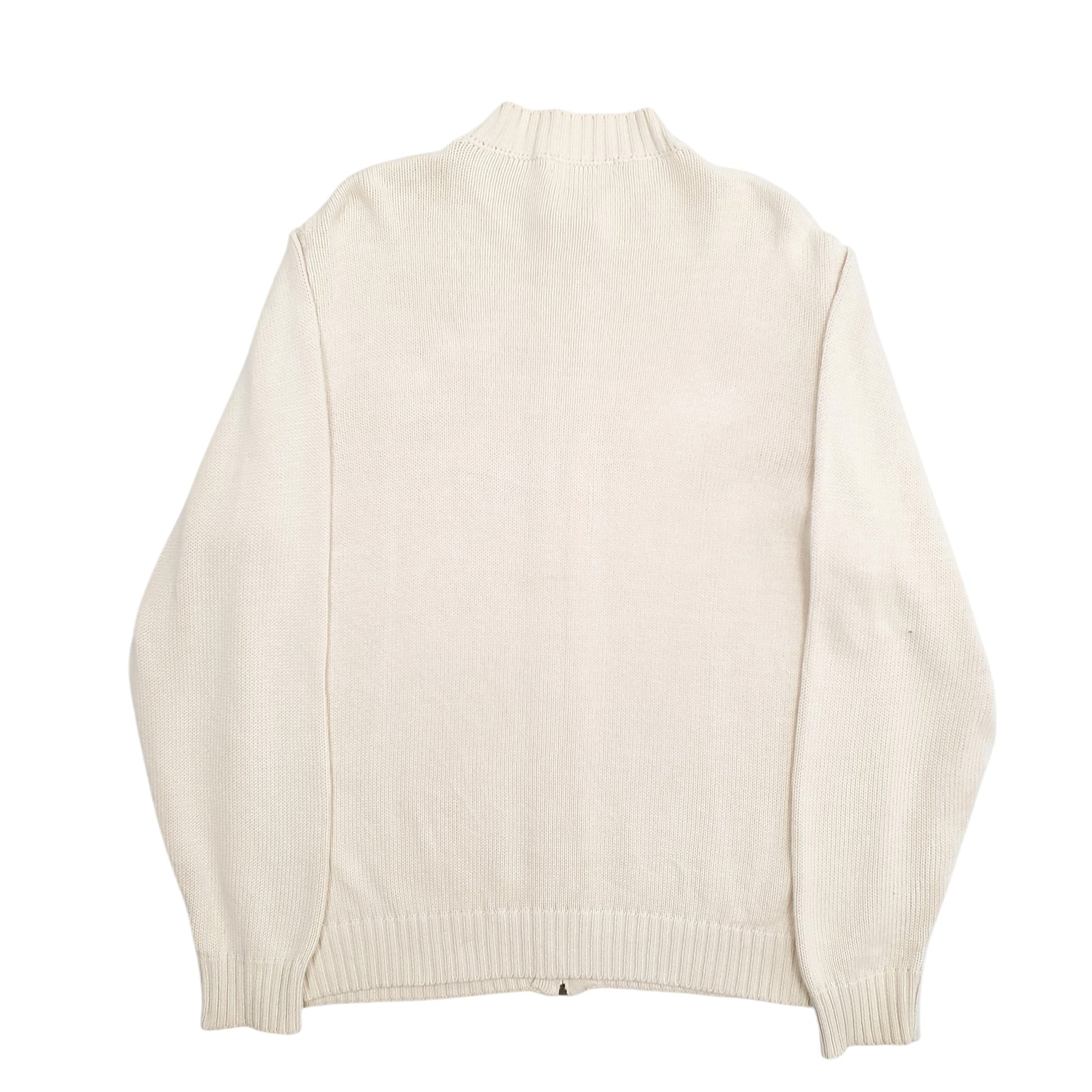 Mens Cream Burberry  Full Zip Jumper