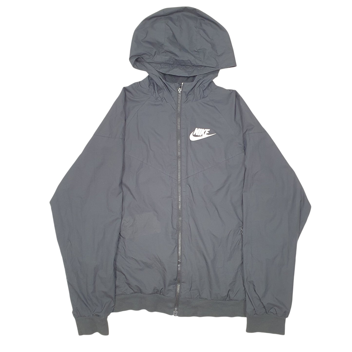 Mens Black Nike Windrunner Lightweight Hooded  Coat