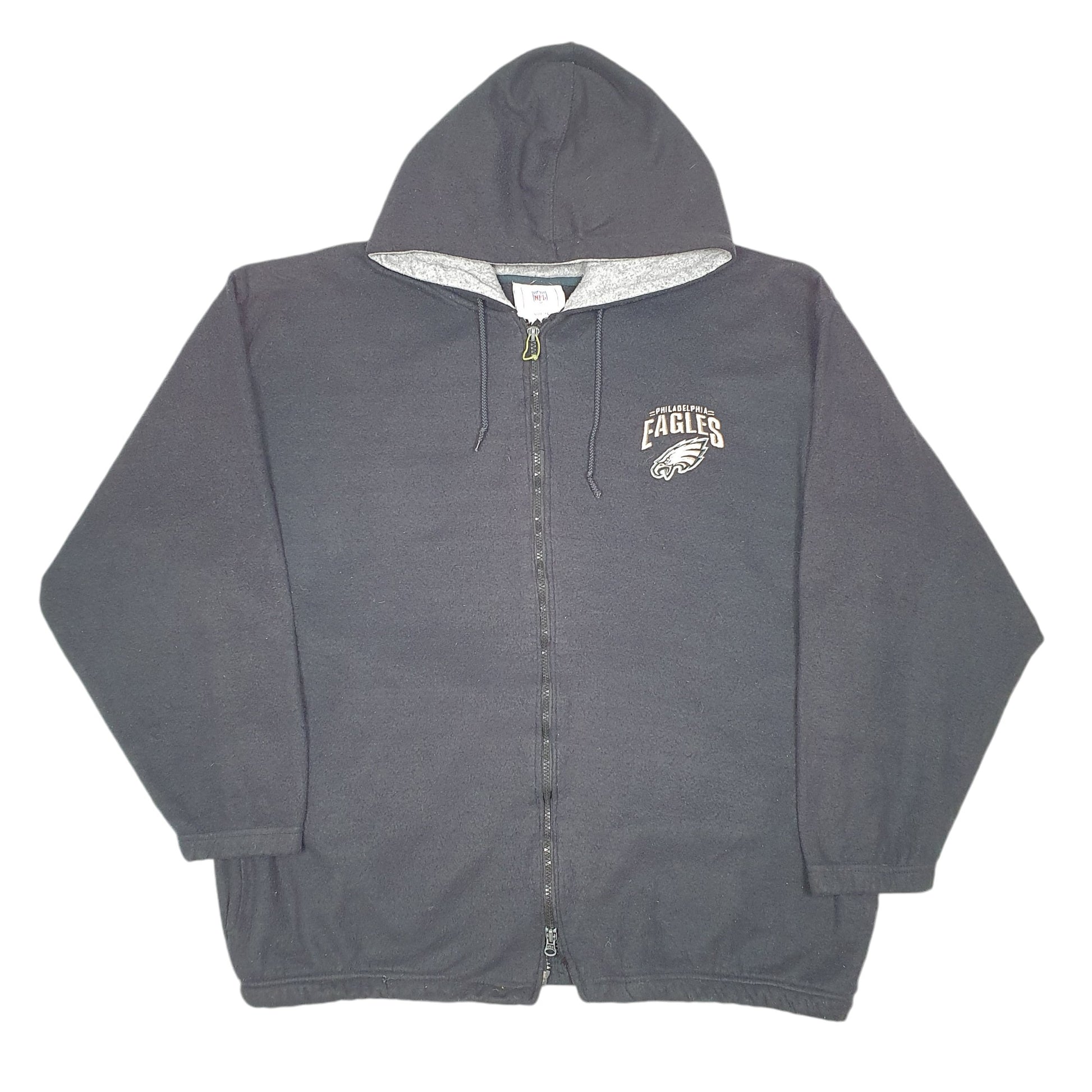 Mens Black NFL Hoodie Philadelphia Eagles American Football Full Zip Jumper
