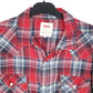 Womens Red Levis Western Flannel Cowboy Pearl Snap Long Sleeve Shirt