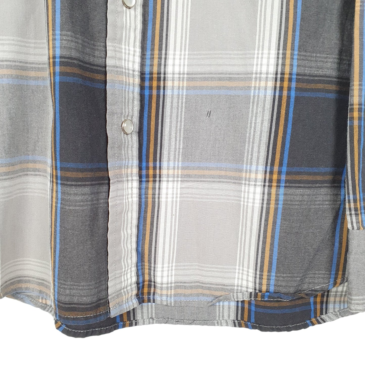 Mens Grey Levis Western Pearl Snap Cowboy Long Sleeve Shirt