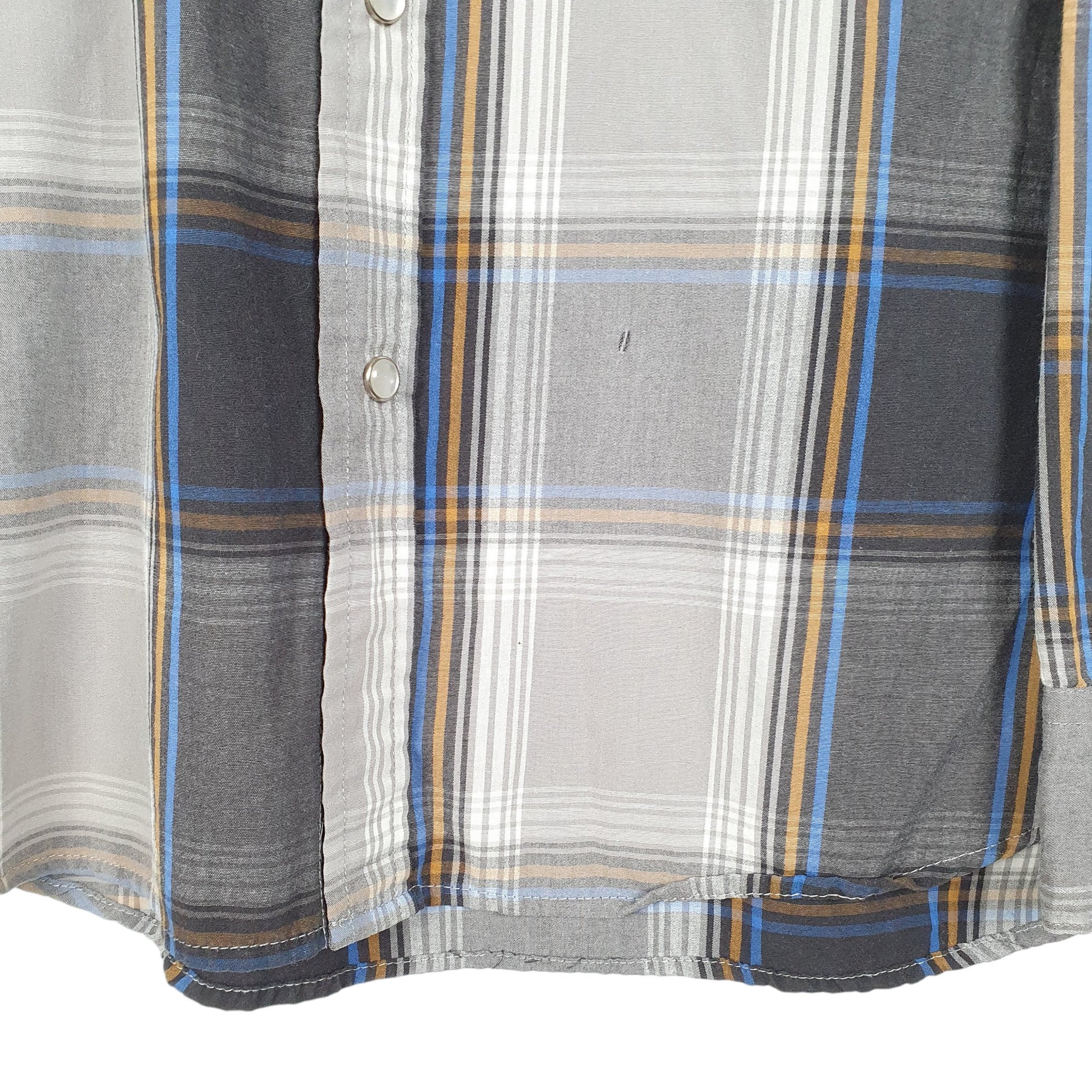 Mens Grey Levis Western Pearl Snap Cowboy Long Sleeve Shirt