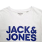 Mens White Jack & Jones Spellout Short Sleeve T Shirt