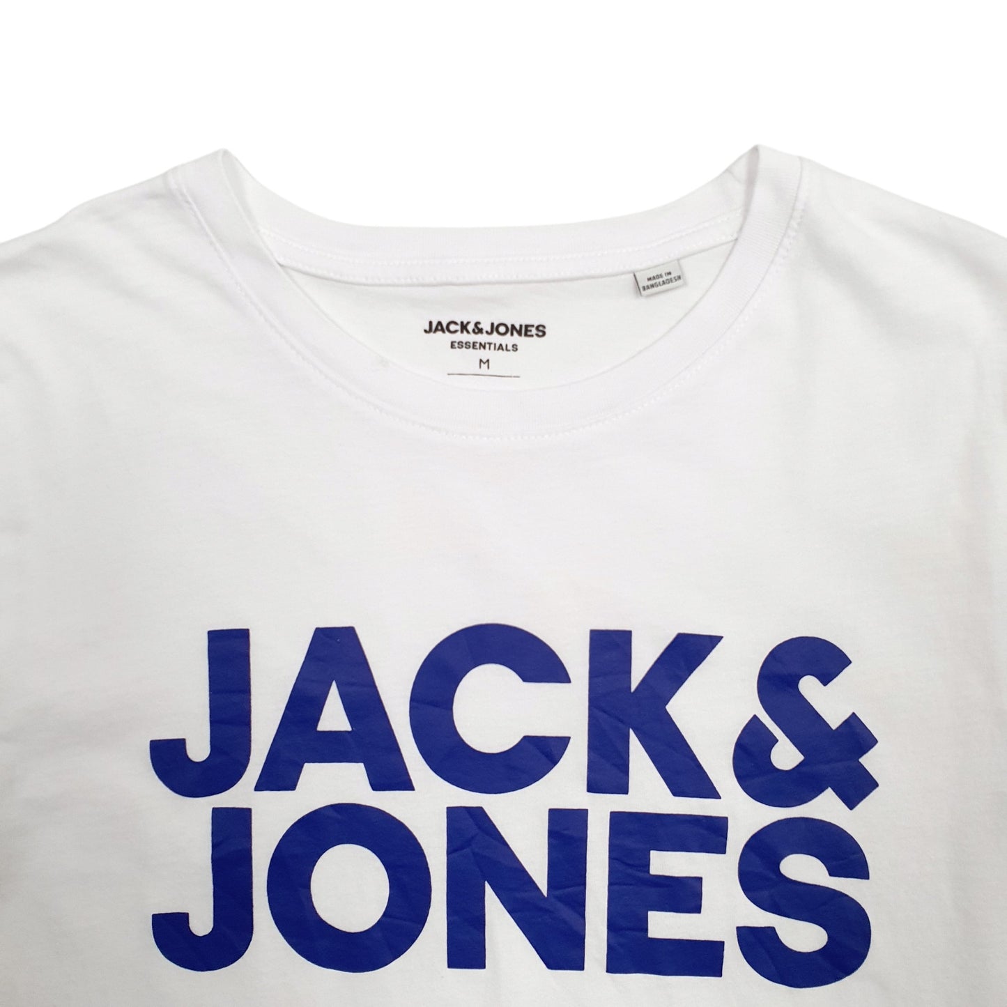 Mens White Jack & Jones Spellout Short Sleeve T Shirt