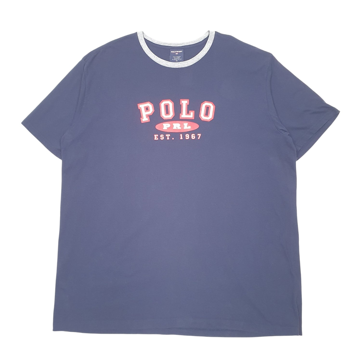 Mens Navy Polo Ralph Lauren PRL Spellout Sport Short Sleeve T Shirt