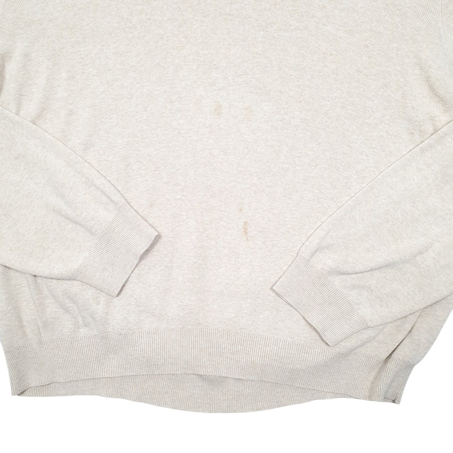 Mens Cream Polo Ralph Lauren Collared Knit Pima Crewneck Jumper