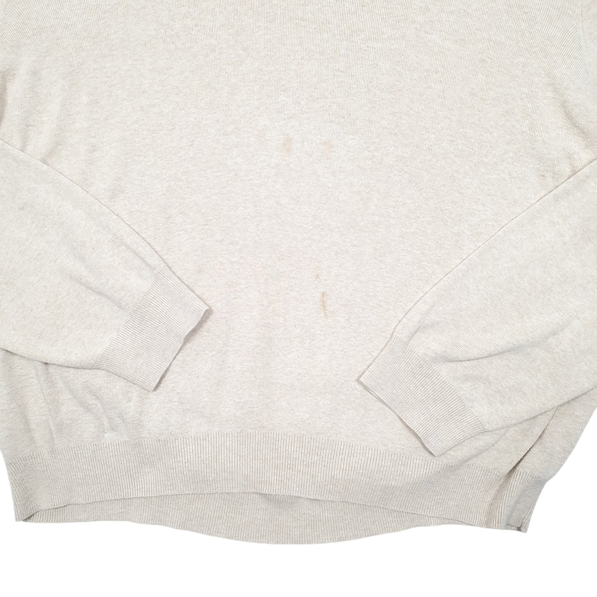 Mens Cream Polo Ralph Lauren Collared Knit Pima Crewneck Jumper