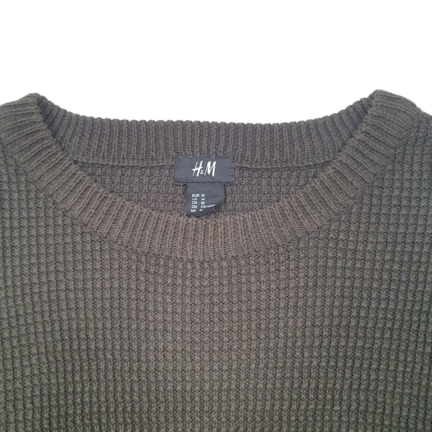 Mens Green H&M Knit Crewneck Jumper