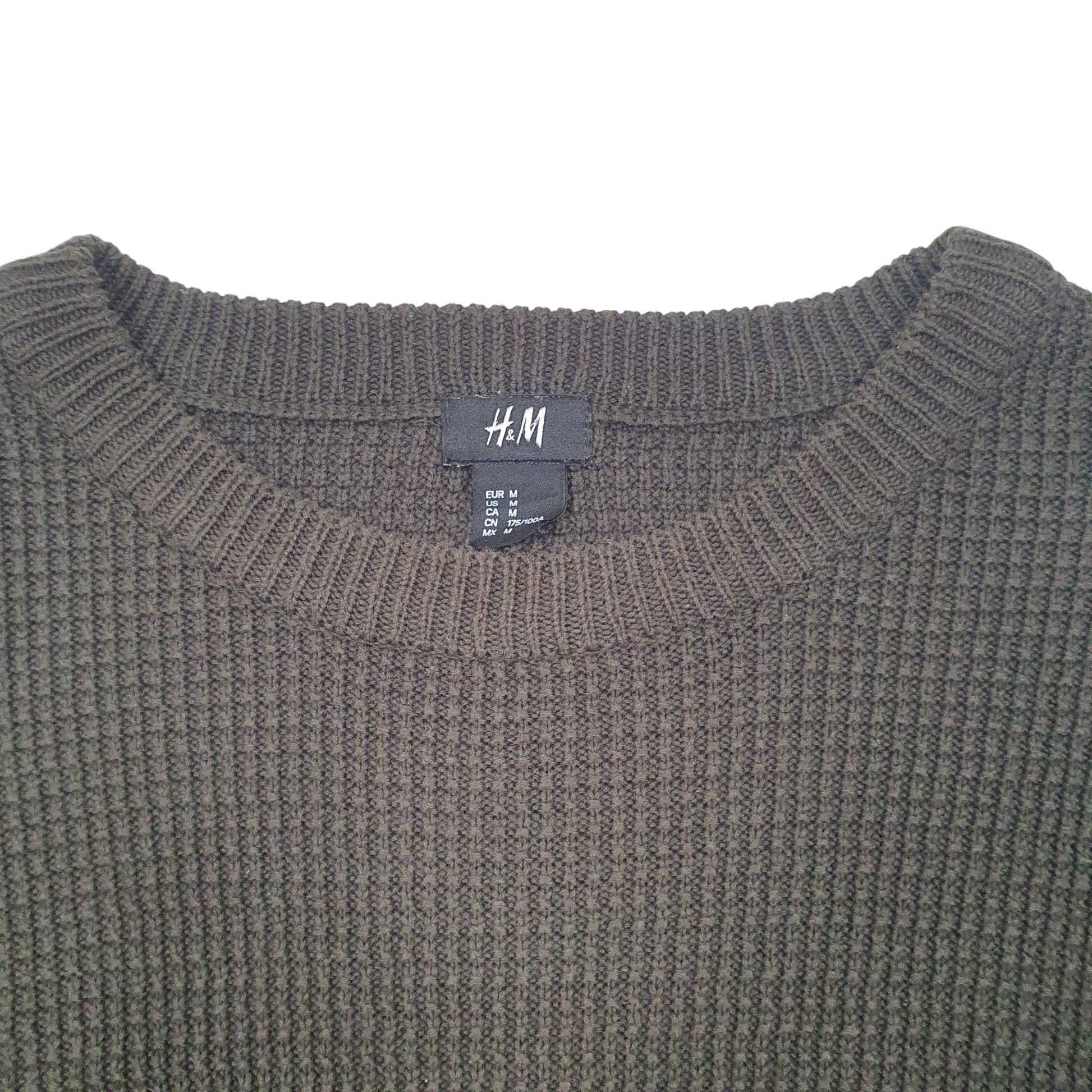 Mens Green H&M Knit Crewneck Jumper