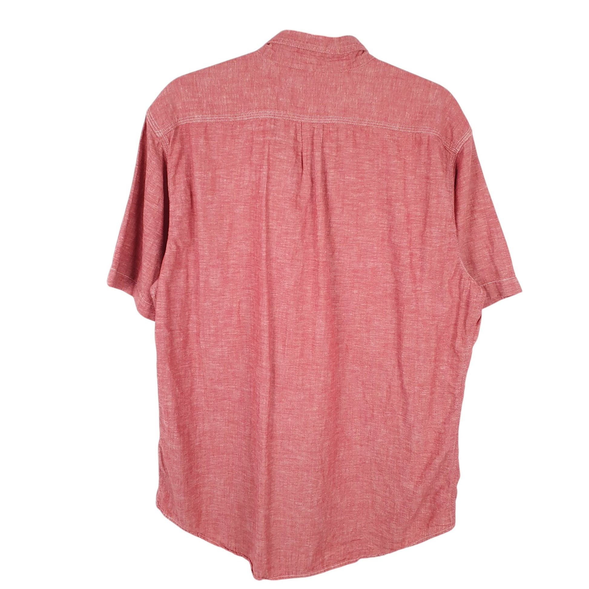 Mens Red Old Navy Chambray Short Sleeve Shirt