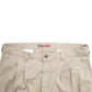 Mens Beige Lee Double Pleated Chino Trousers
