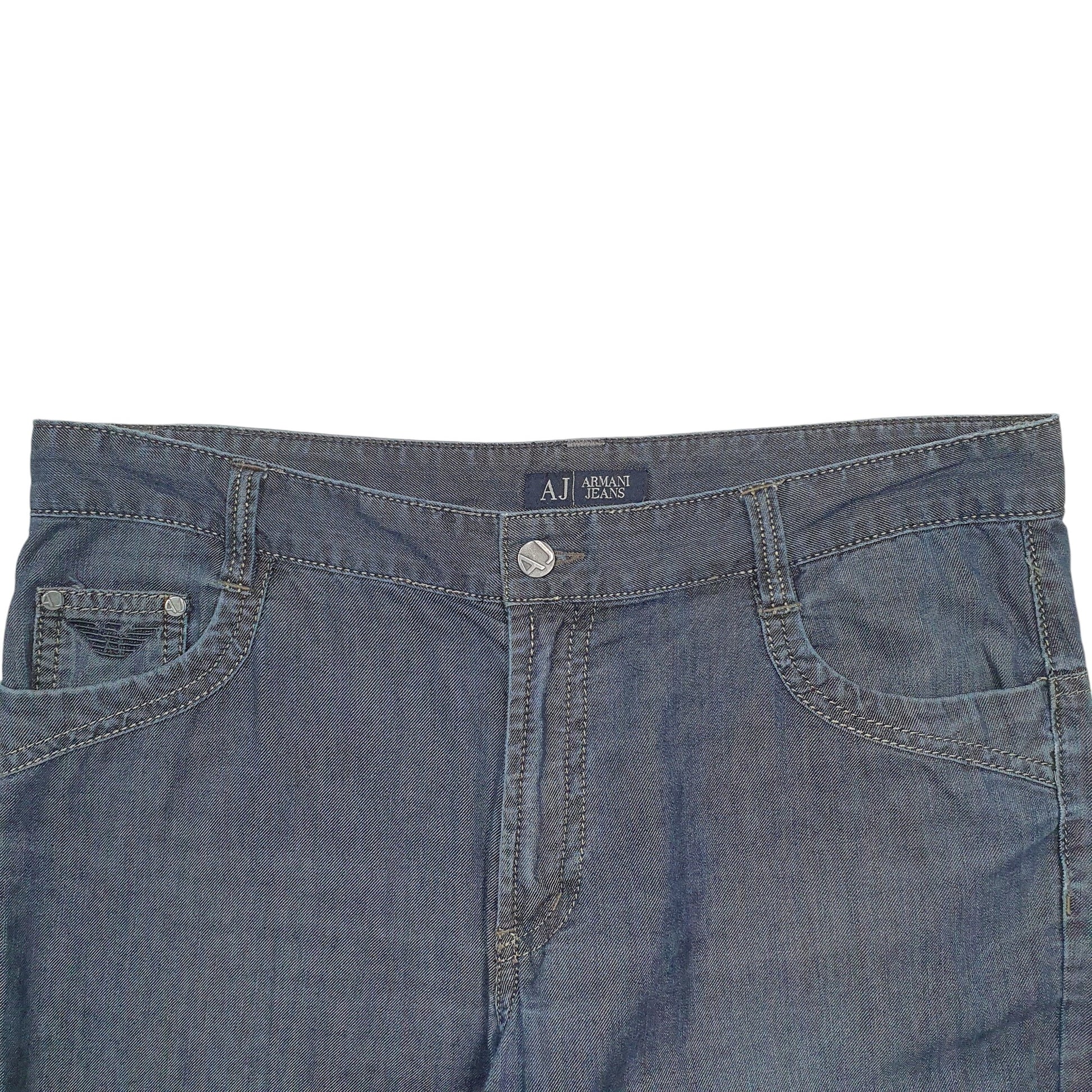 Mens Blue Armani Spellout Casual JeansW36 L34