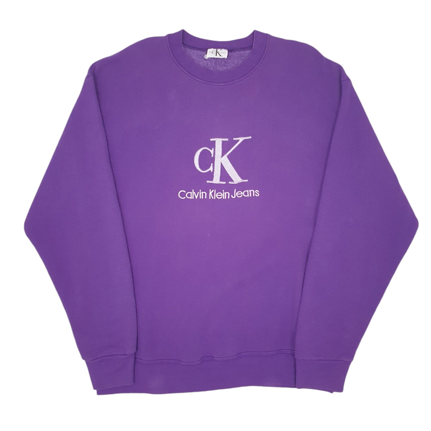 Mens Purple Calvin Klein Made In USA Vintage 1990s Crewneck Jumper
