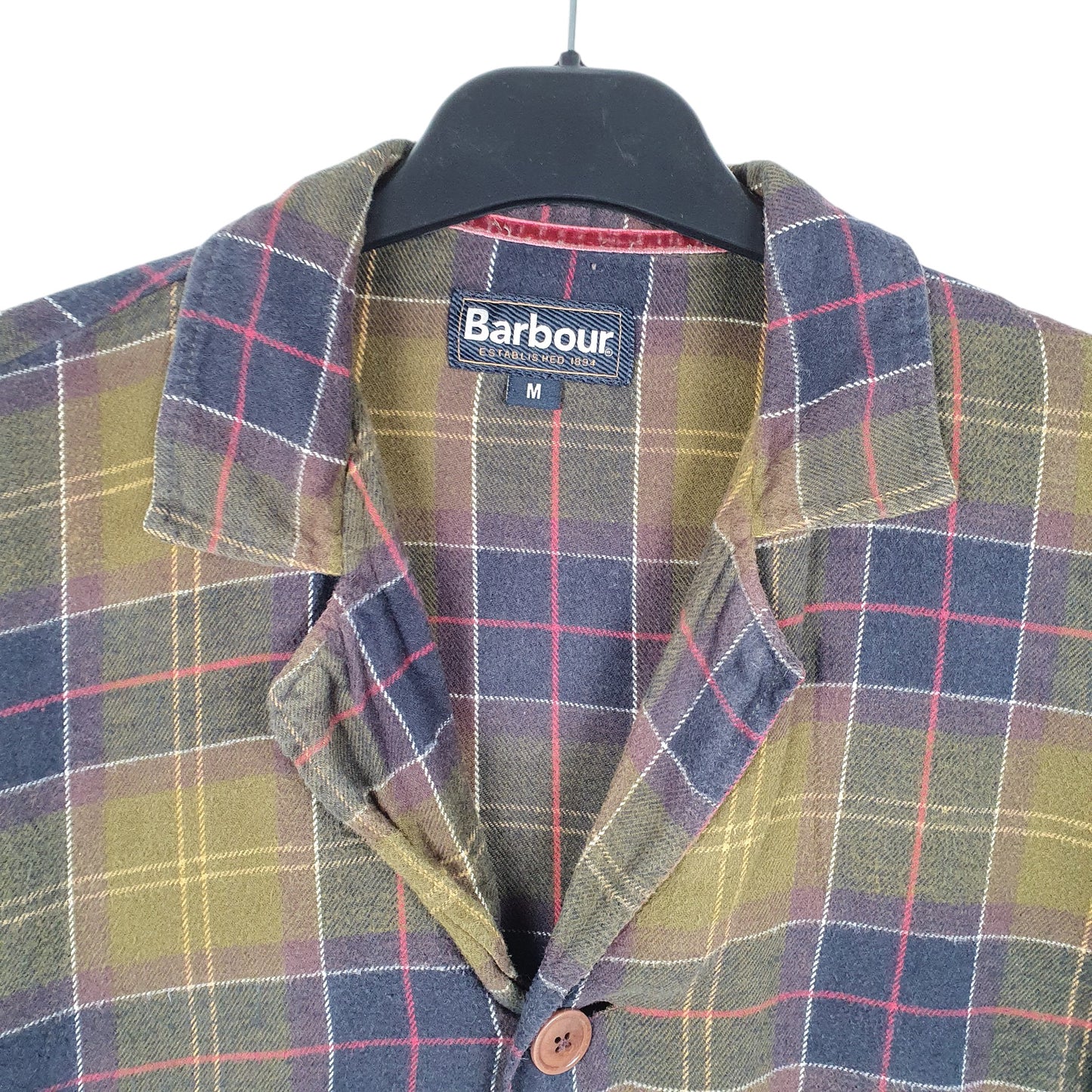 Mens Khaki Barbour Overshirt Shacket Long Sleeve Shirt