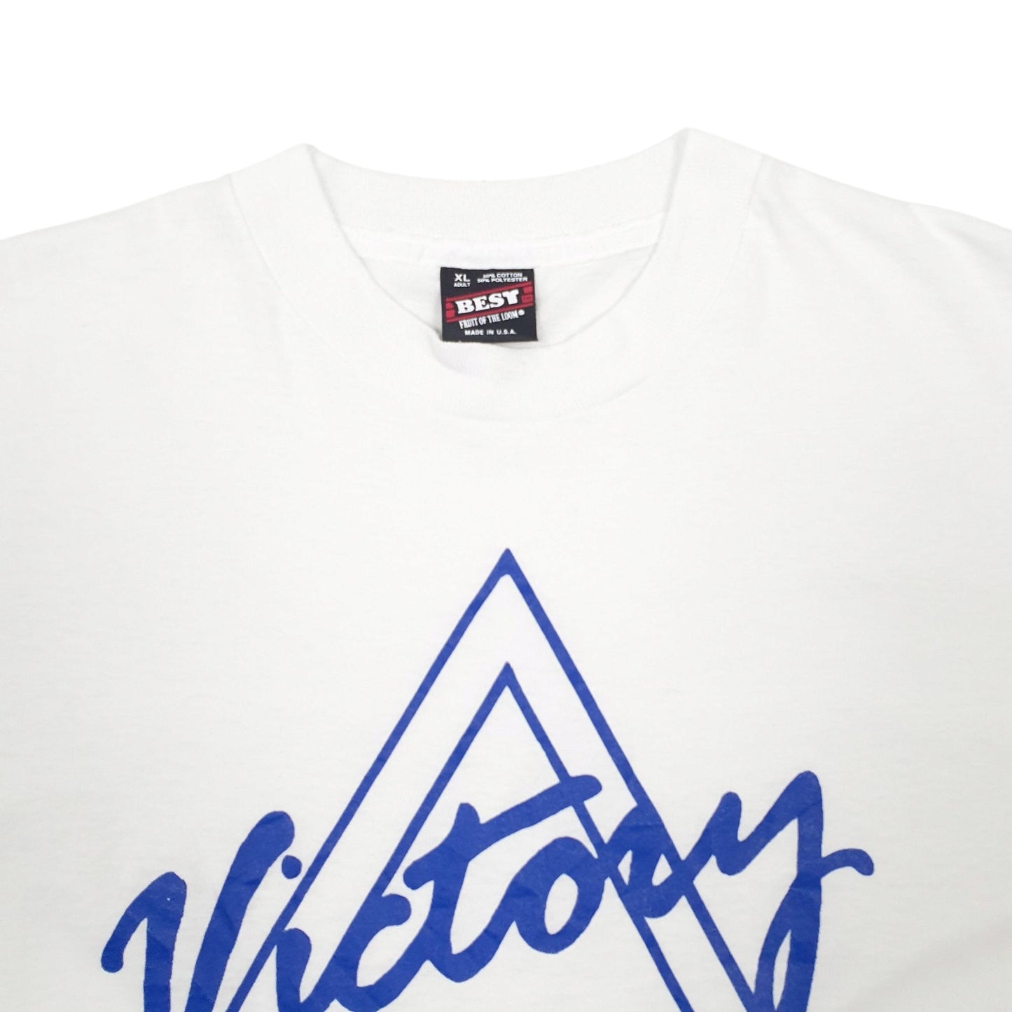 Mens White Fruit Of The Loom Single Stitch Vintage 90s Short Sleeve T Shirt