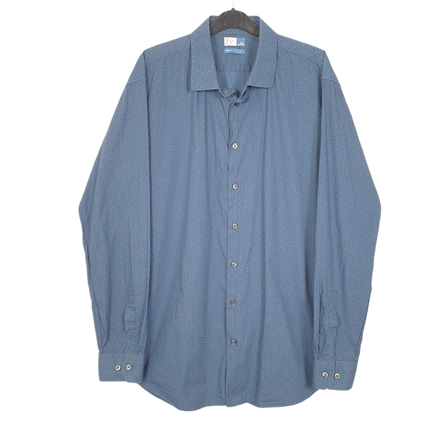 Mens Blue 14th & Union Trim Long Sleeve Shirt